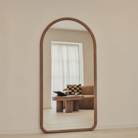 Haus Amora – Großes Ganzkörperspiegel mit geschwungener Holzrahmung (180 cm x 90 cm)**
