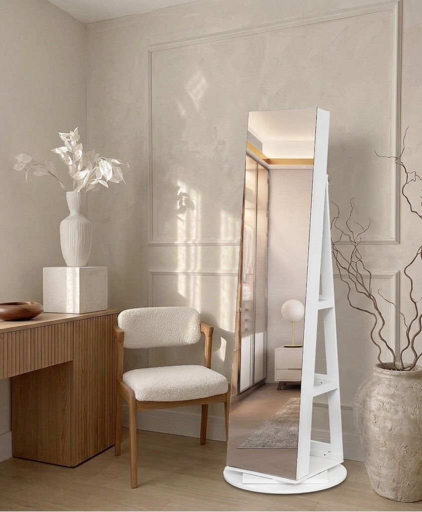 Haus 360° Standspiegel: Schmuckschrank und integrierter Organizer