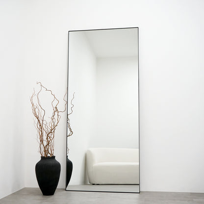 Haus Theo - Großes Rechteckiges Wandspiegel aus Metall Schwarz 179cm x 80cm