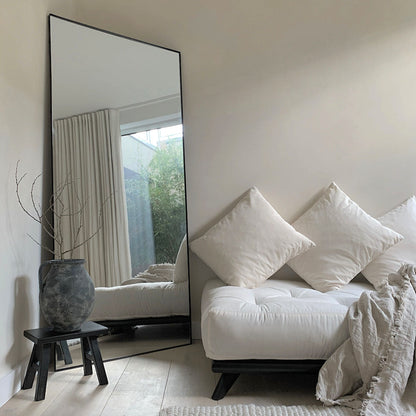 Haus Theo - Großes Rechteckiges Wandspiegel aus Metall Schwarz 179cm x 80cm