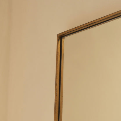 Haus Theo – Extra Großes Rechteckiges Ganzkörperspiegel aus Metall in Gold (190 cm x 120 cm)