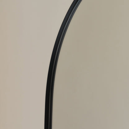 Haus Theo - Großer, schwarzer, gewölbter Metallspiegel in voller Länge 160cm x 50cm