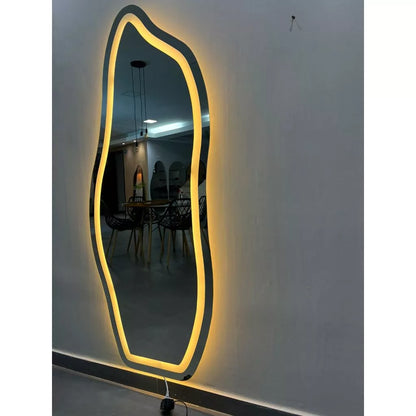 Haus Theo - Organischer Spiegel Flame E06 150x60cm 170x70cm Mit Warmweißem Matt-LED 3000k